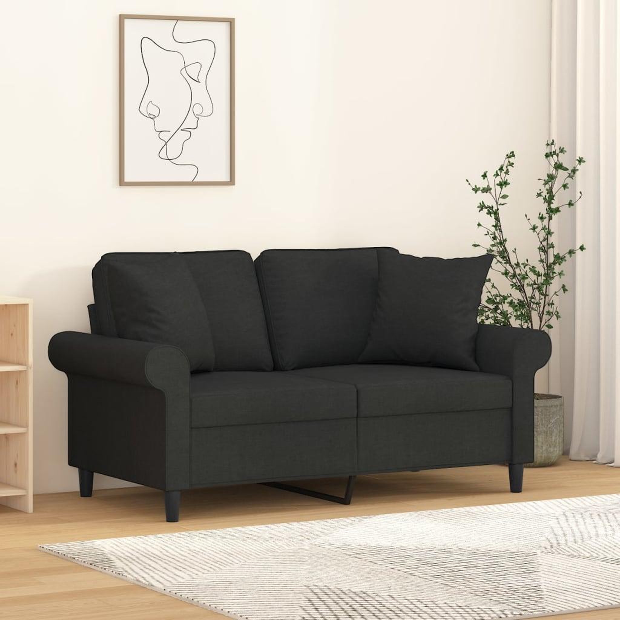 Voir la diapositive 1 : VIDAXL Coussins decoratifs lot de 2 Noir 40x40 cm Tissu