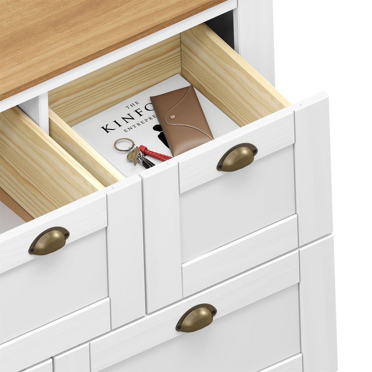 IDIMEX Commode BOLTON avec 7 tiroirs, en pin massif