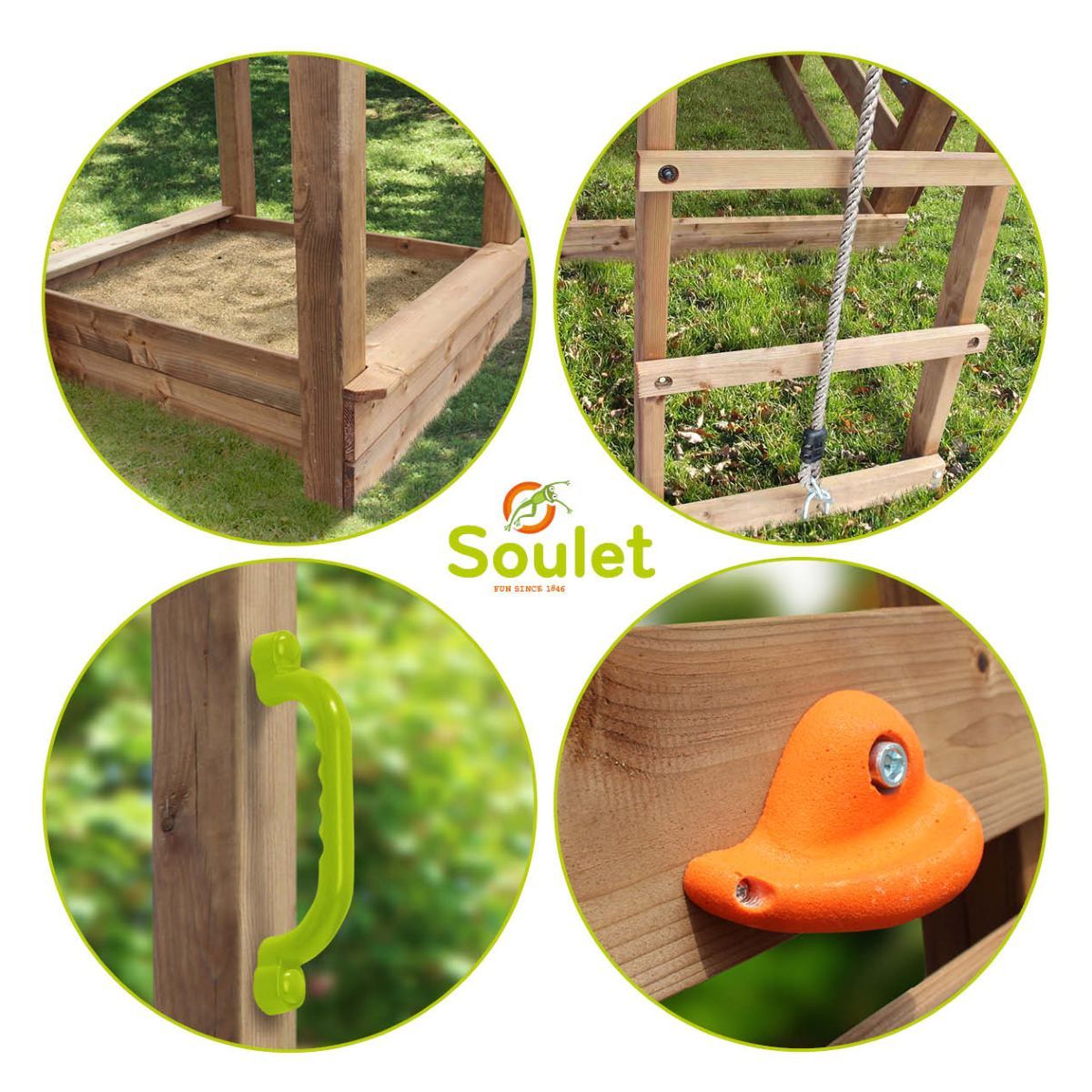 Soulet Aire de jeux avec toboggan - Bois - H3.10m - FEROE