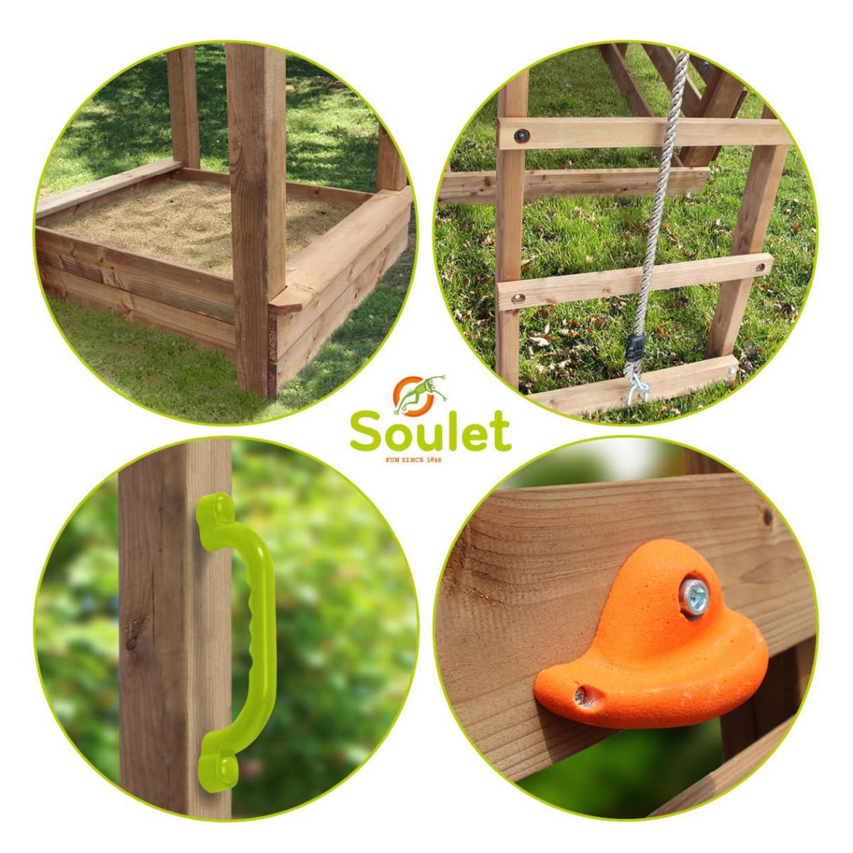 Soulet Aire de jeux avec toboggan - Bois - H3.10m - FEROE