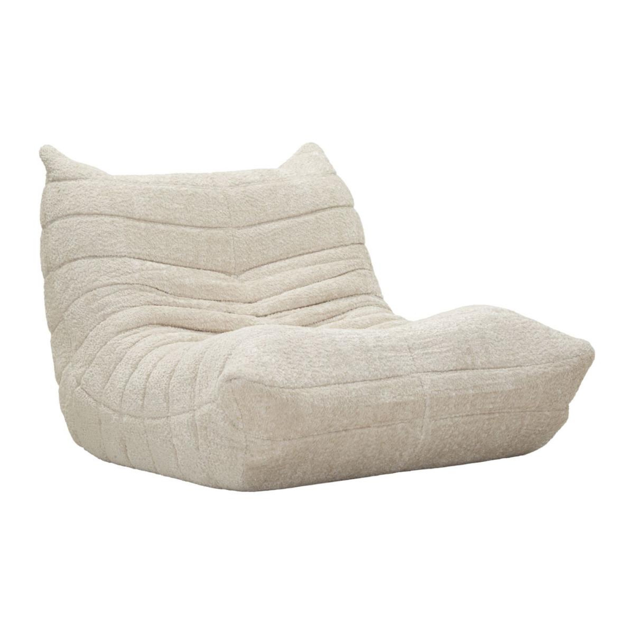Paris Prix Chauffeuse tissu bouclette  mask  103cm blanc