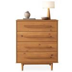 IDIMEX Commode TECCA L 80 cm 4 tiroirs en bois massif. Coloris disponibles : Marron