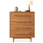 IDIMEX Commode TECCA L 80 cm 4 tiroirs en bois massif. Coloris disponibles : Marron