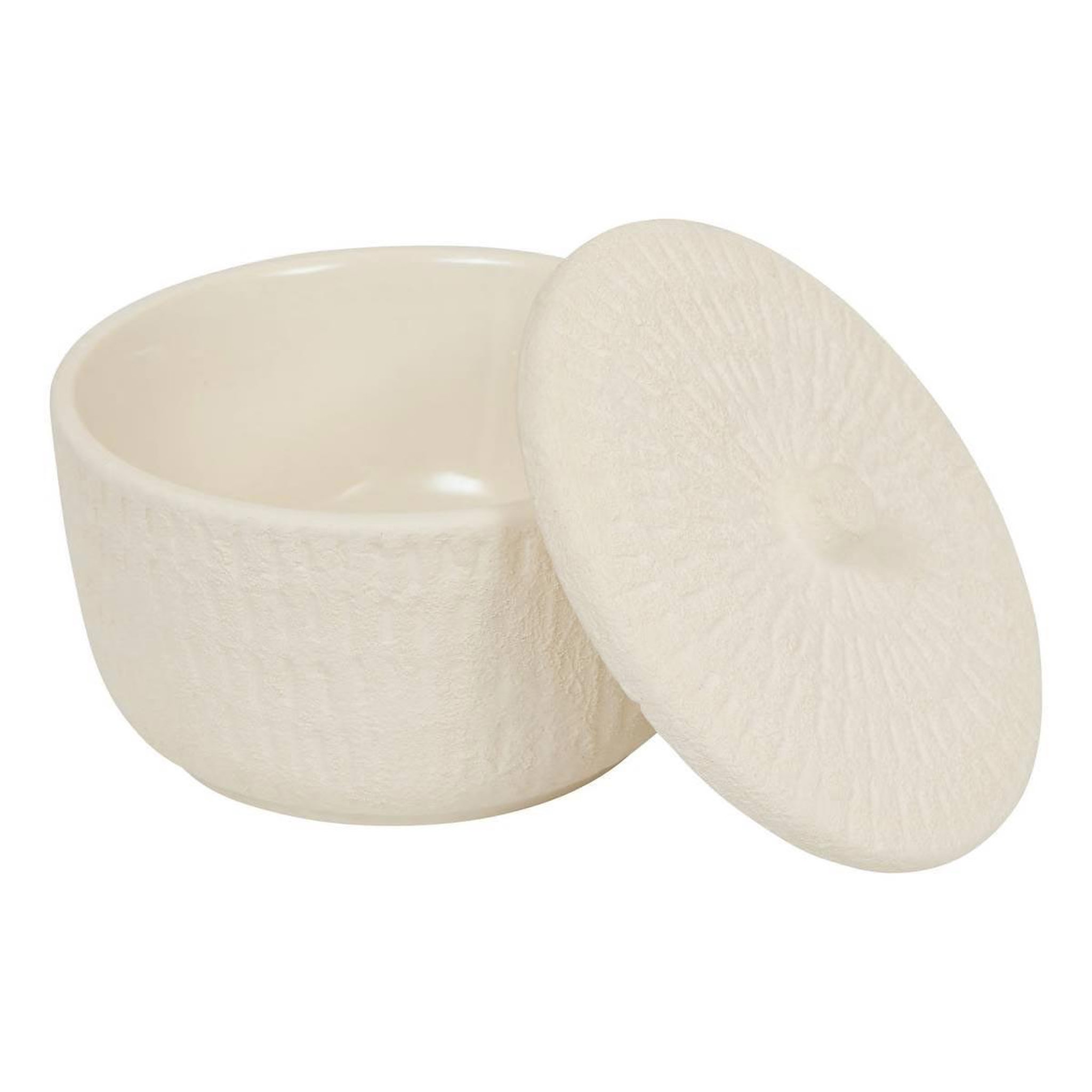 Voir la diapositive 2 : ATMOSPHERA Boîte déco en céramique  sien  15cm blanc