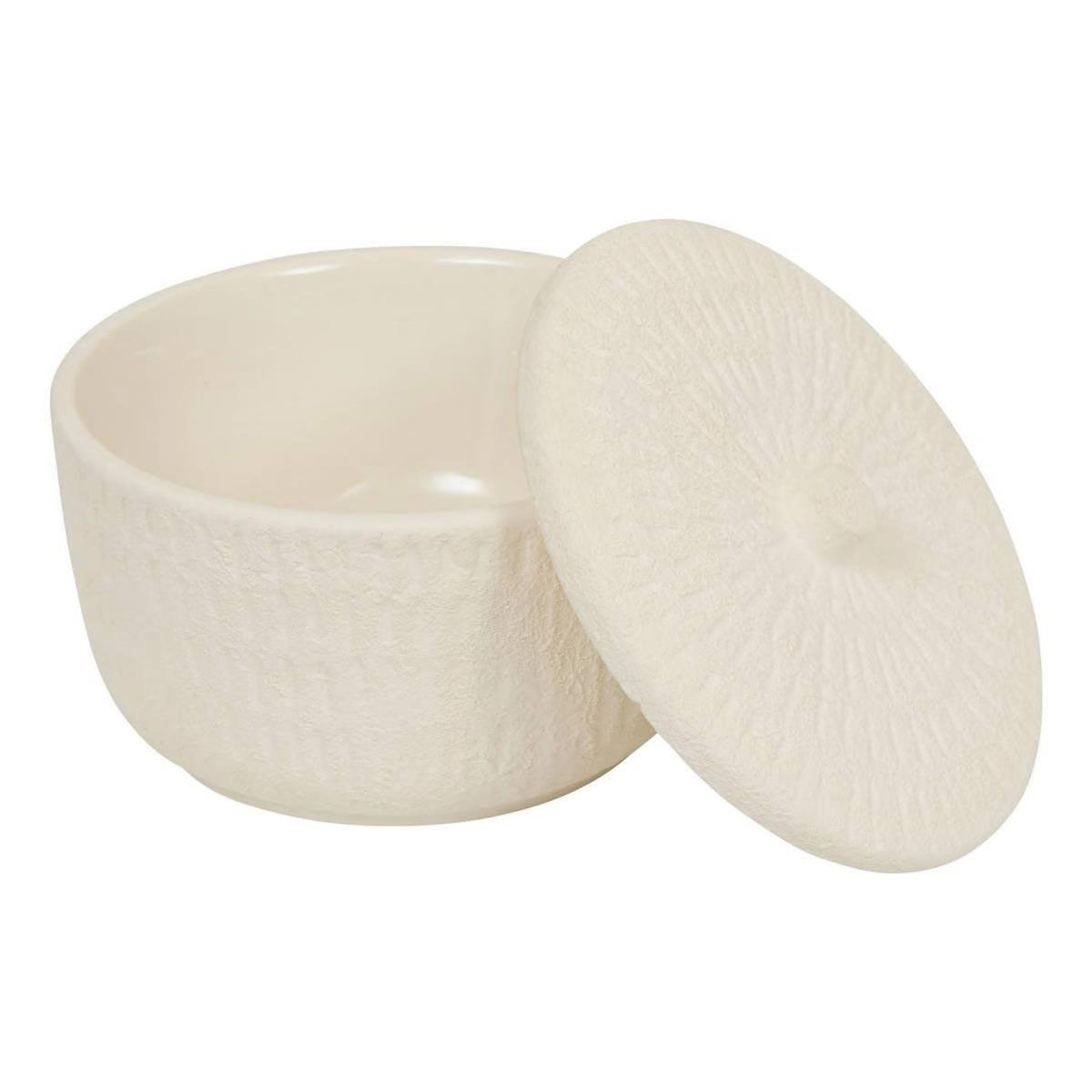 ATMOSPHERA Boîte Déco en Céramique  Sien  15cm Blanc