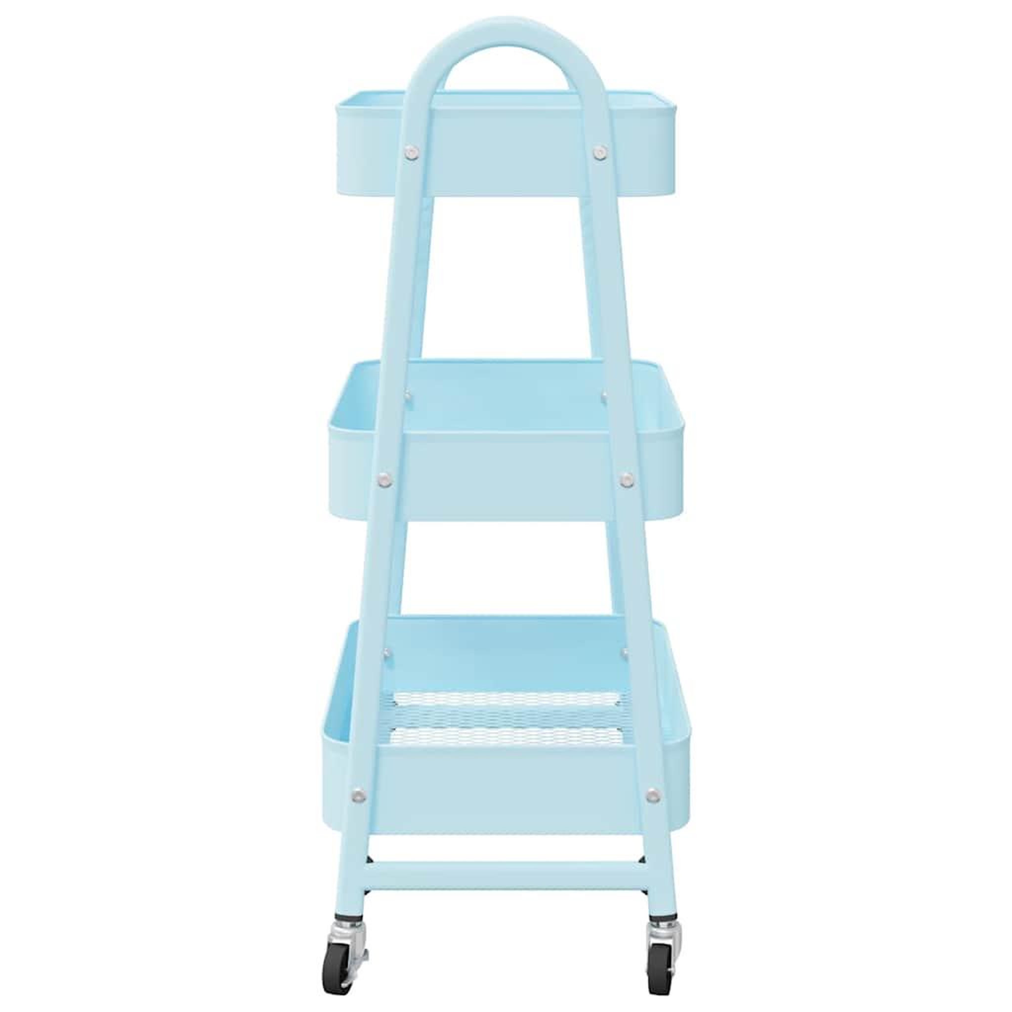 Voir la diapositive 5 : VIDAXL Chariot de rangement a 3 niveaux bleu 42x41,5x77 cm acier