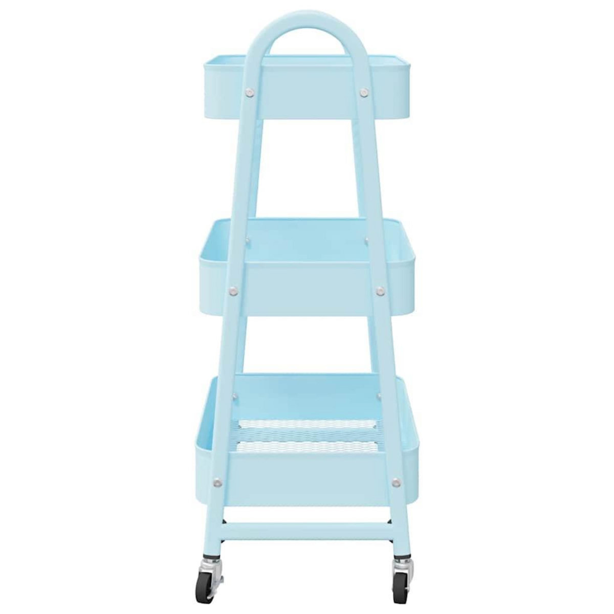 VIDAXL Chariot de rangement a 3 niveaux bleu 42x41,5x77 cm acier