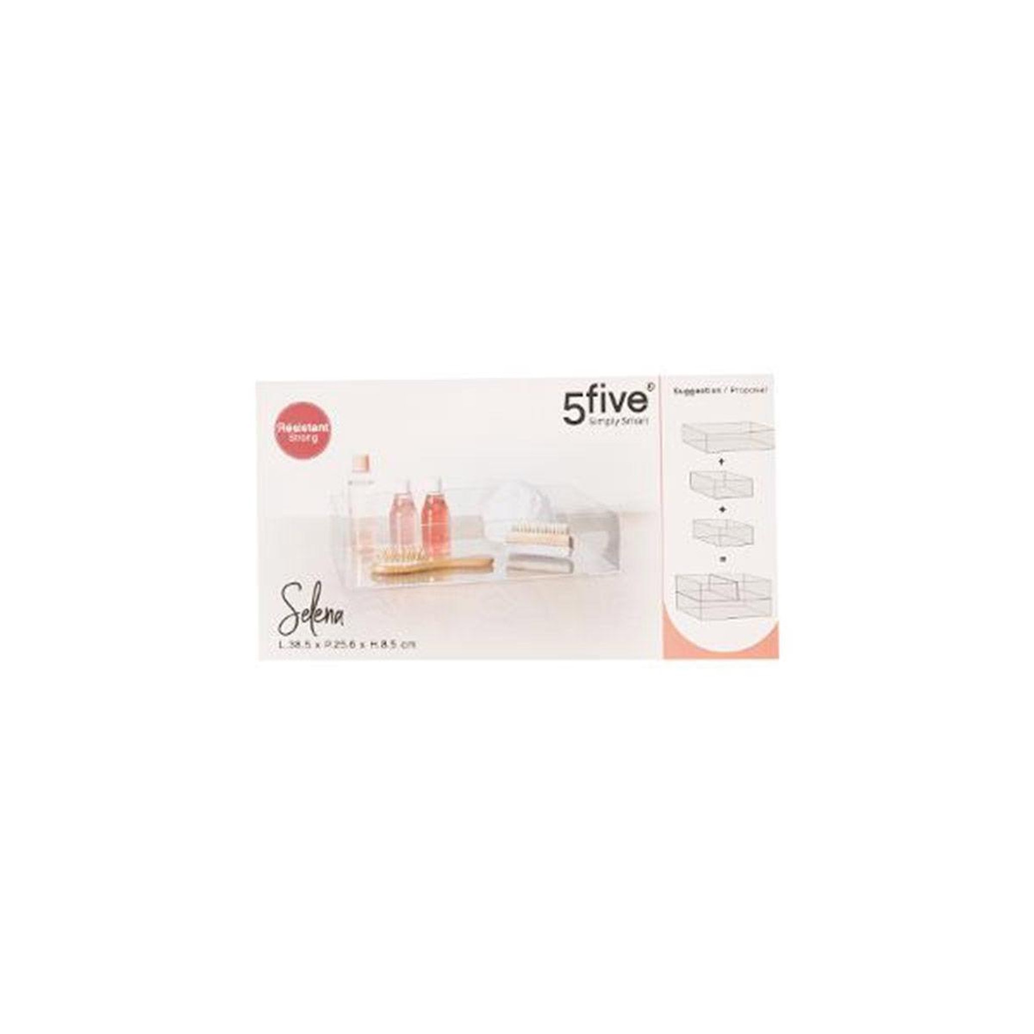 Voir la diapositive 2 : FIVE Plateau de rangement  selena  25cm transparent