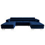 Voir la diapositive 1 : BEST MOBILIER Ayden - canapé panoramique en u 7 places convertible avec coffre et têtières réglables en tissu