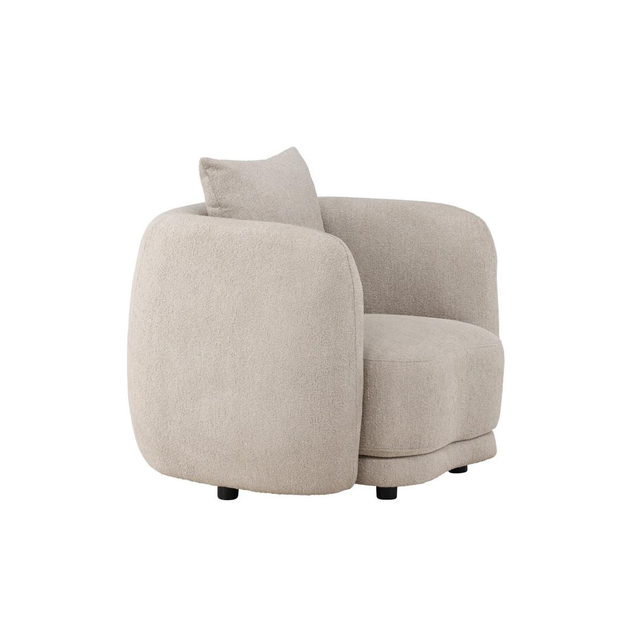Voir la diapositive 3 : Paris Prix Fauteuil design tissu bouclette  cielo  110cm beige