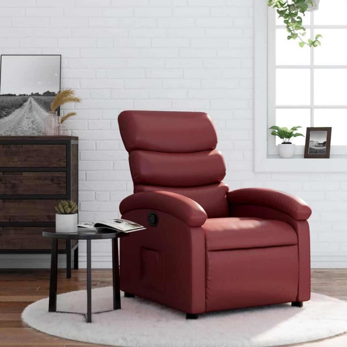 VIDAXL Fauteuil inclinable Rouge bordeaux Similicuir