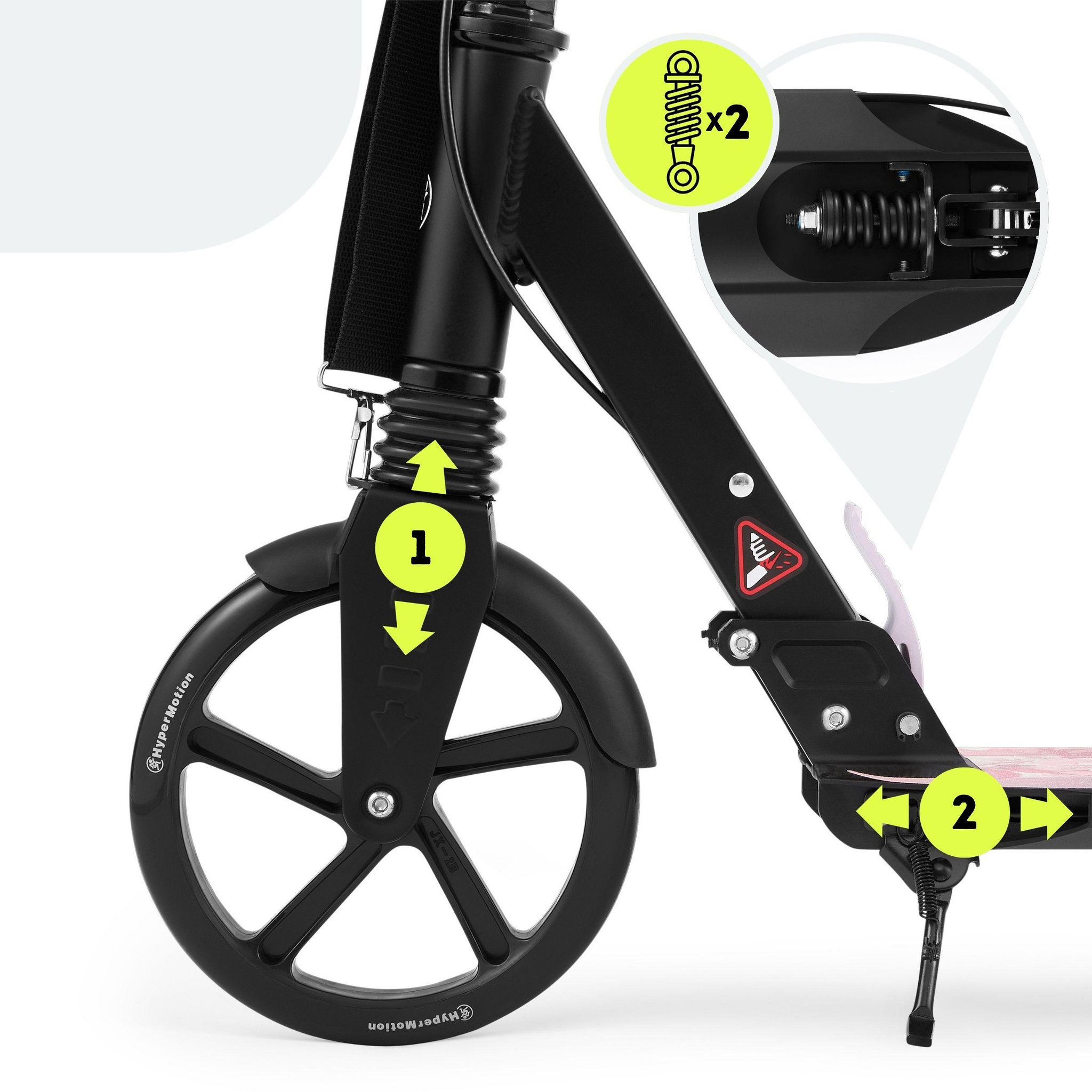 Voir la diapositive 3 : HYPERMOTION Trottinette HyperMotion Skyline en Aluminium, Pliable avec Double Frein et Suspension, dès 6 Ans
