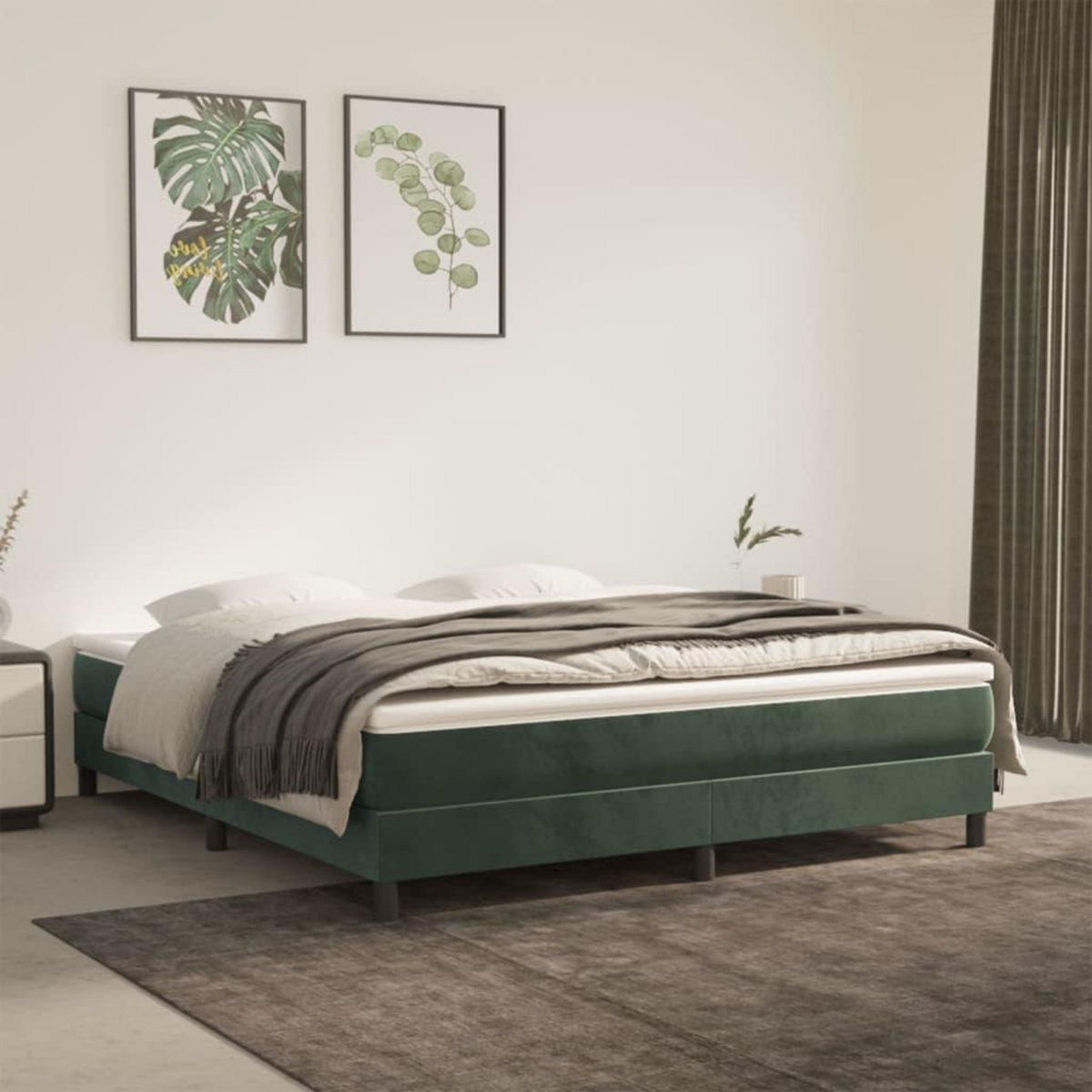 VIDAXL Cadre de lit sans matelas vert fonce 160x200 cm velours