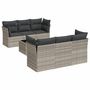 Voir la diapositive 2 : VIDAXL Salon de jardin avec coussins 7 pcs gris clair resine tressee