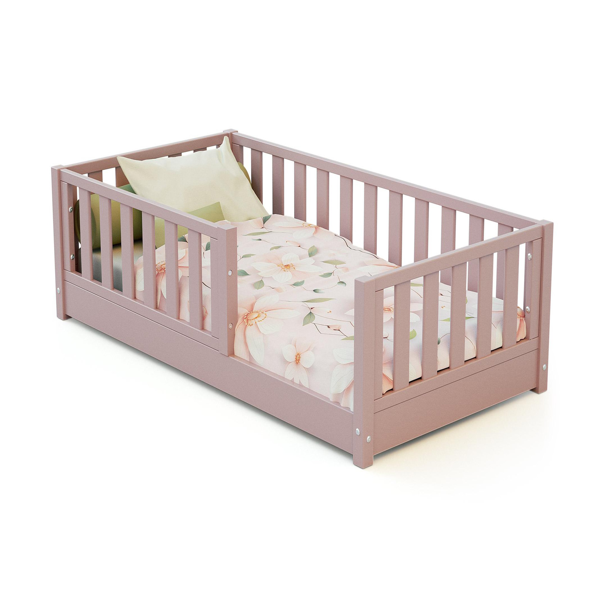 Voir la diapositive 3 : JURABABY Lit enfant au sol en bois sonho mini - 70x140