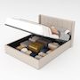 Voir la diapositive 5 : CONCEPT USINE Lit design avec coffre de rangement 160x200cm en velours beige ARLINGTON
