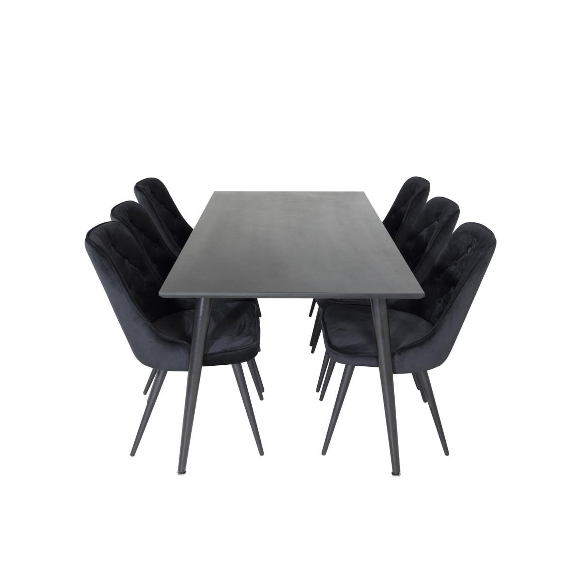 Voir la diapositive 2 : Paris Prix Ensemble table à manger & 6 chaises  dipp & deluxe  180cm noir