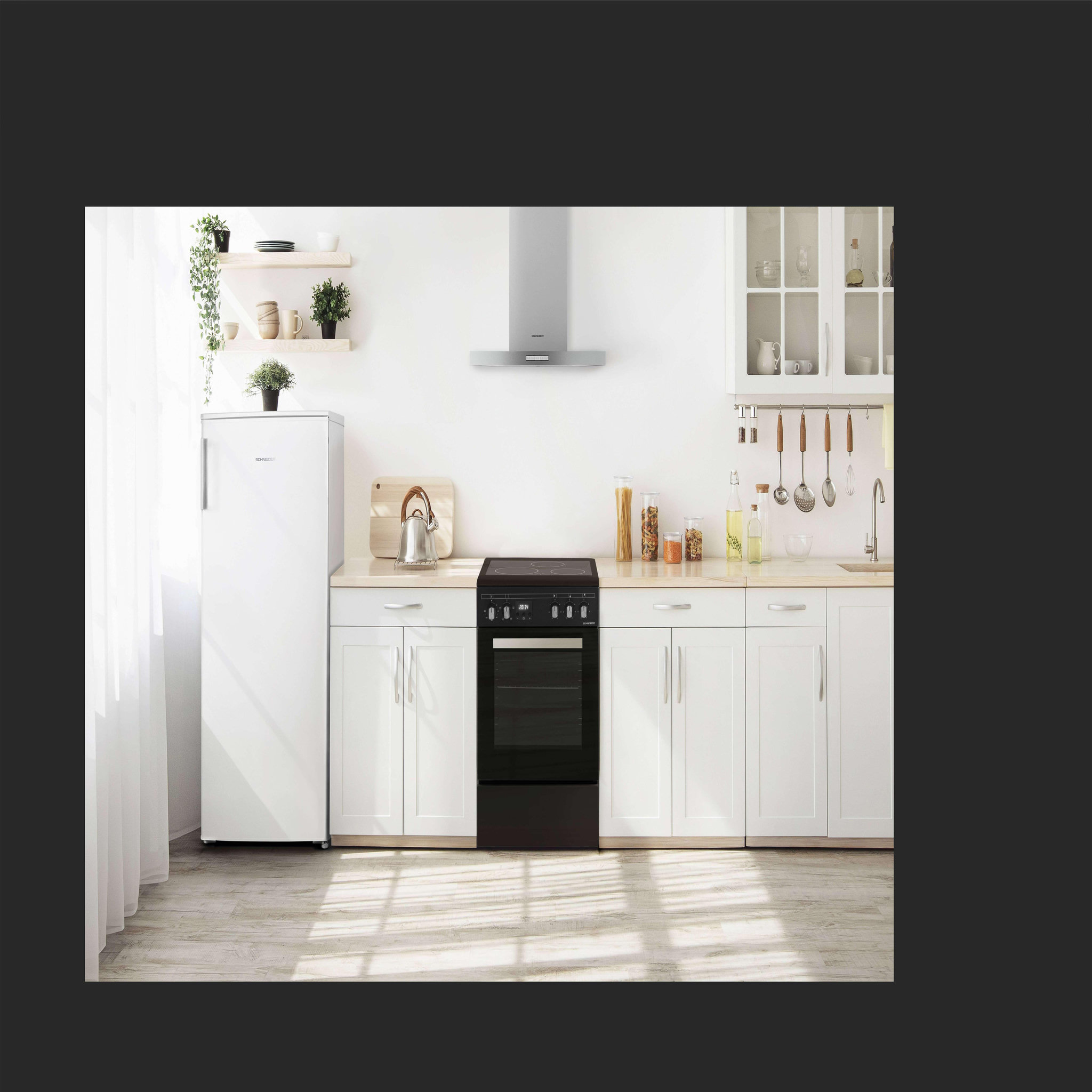 Voir la diapositive 2 : SCHNEIDER Cuisinière vitrocéramique black mat - SCCV53C-BM