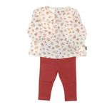 ELLE EST OU LA MER Ensemble Rose/Ecru Bébé Fille EOM Efomug - 12M. Coloris disponibles : Rose