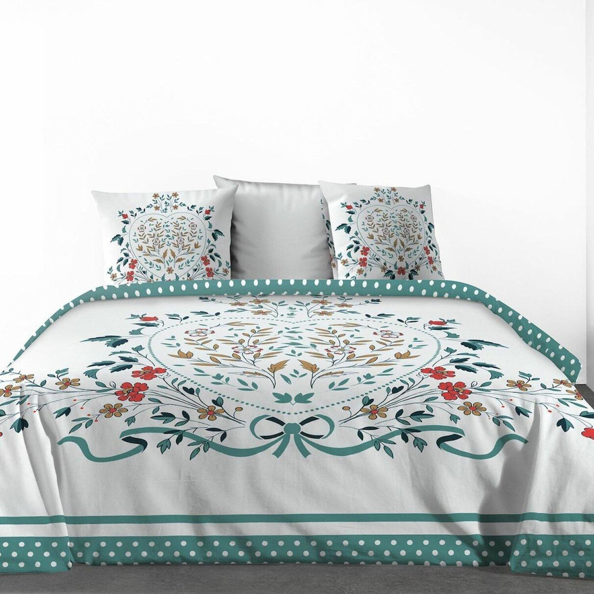 Les Ateliers du Linge Parure housse de couette 100% coton 47 fils/cm2 -capucine