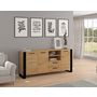 Voir la diapositive 3 : BEST MOBILIER Donnely - buffet bas - effet bois et noir - 198 cm