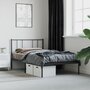 Voir la diapositive 4 : VIDAXL Cadre de lit metal sans matelas avec tete de lit noir 75x190 cm