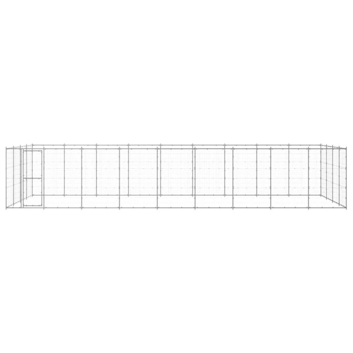 VIDAXL Chenil exterieur Acier galvanise 43,56 m²