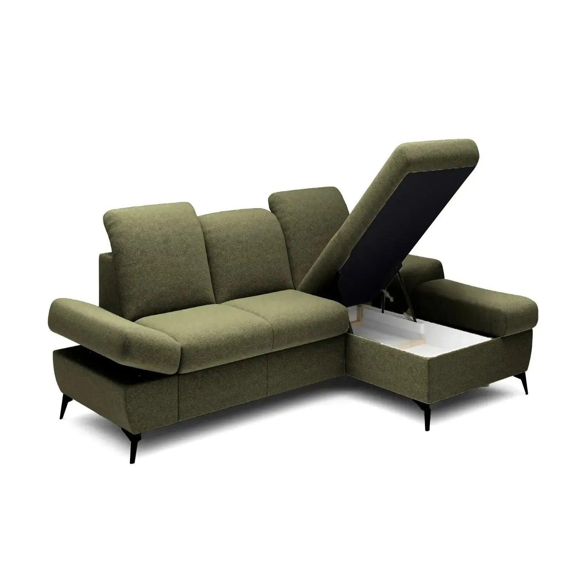Voir la diapositive 4 : CASANOVA PARIS Livia - canapé d'angle convertible tissu chiné
