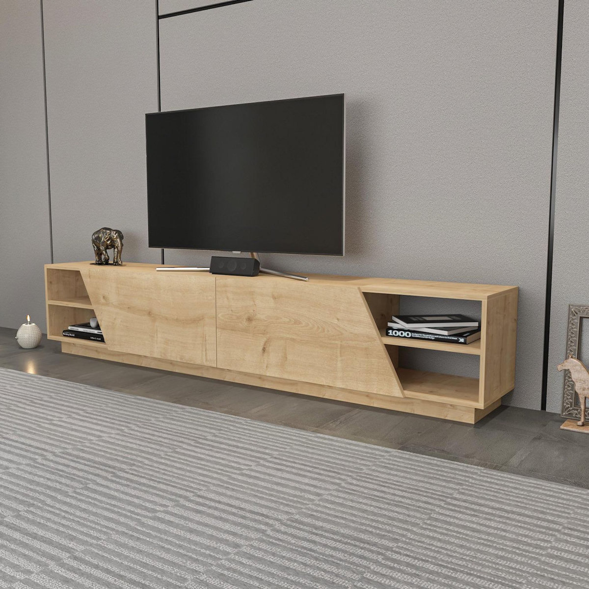 Habitat et Jardin Meuble TV en bois  Rhodes  - 240 x 37 x 47 cm - Beige