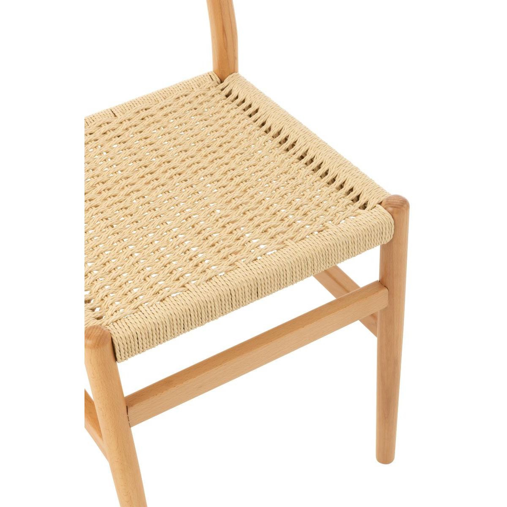 Voir la diapositive 6 : J-LINE Chaise corde en bois  lap  87cm naturel