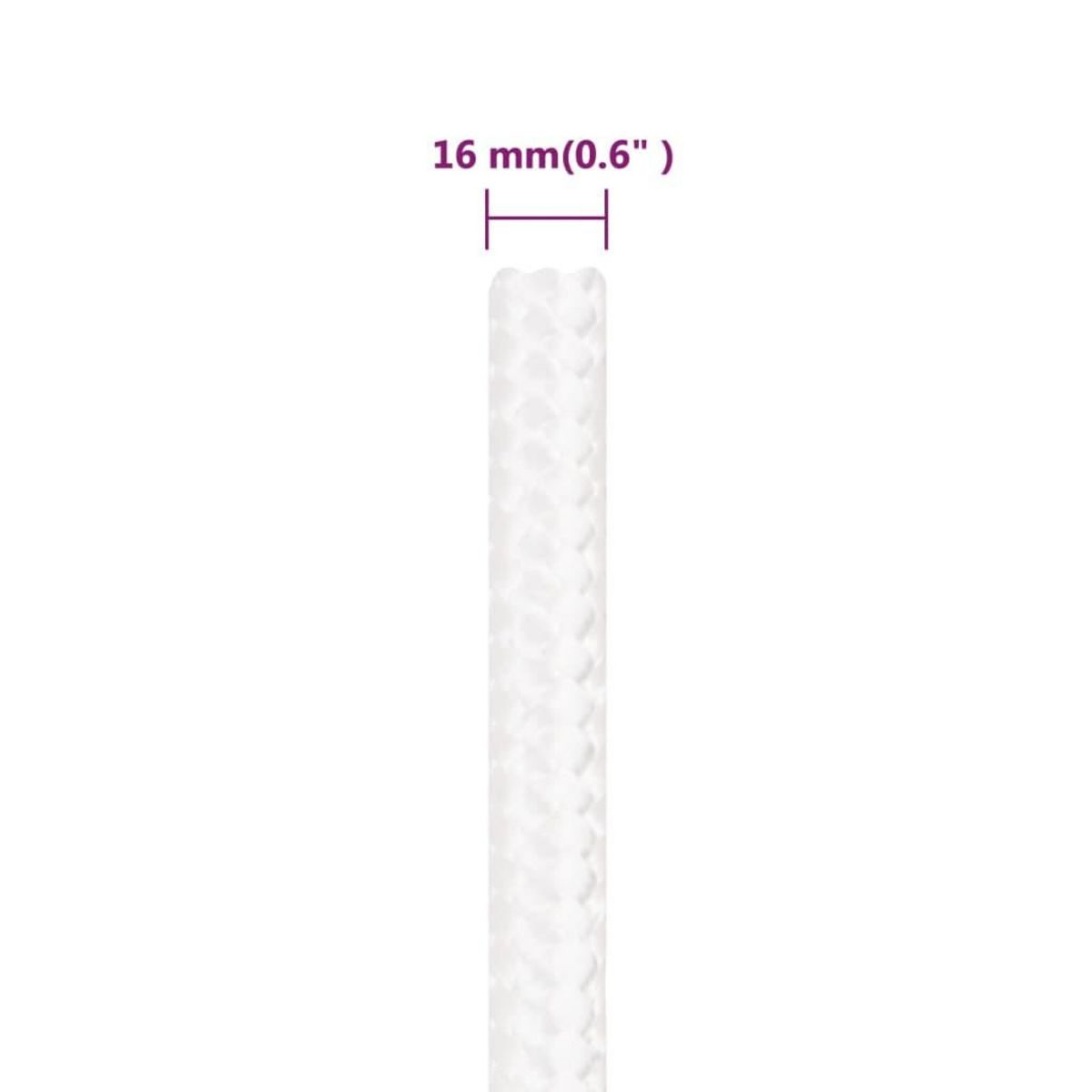 VIDAXL Corde de bateau Blanc complet 16 mm 50 m Polypropylene