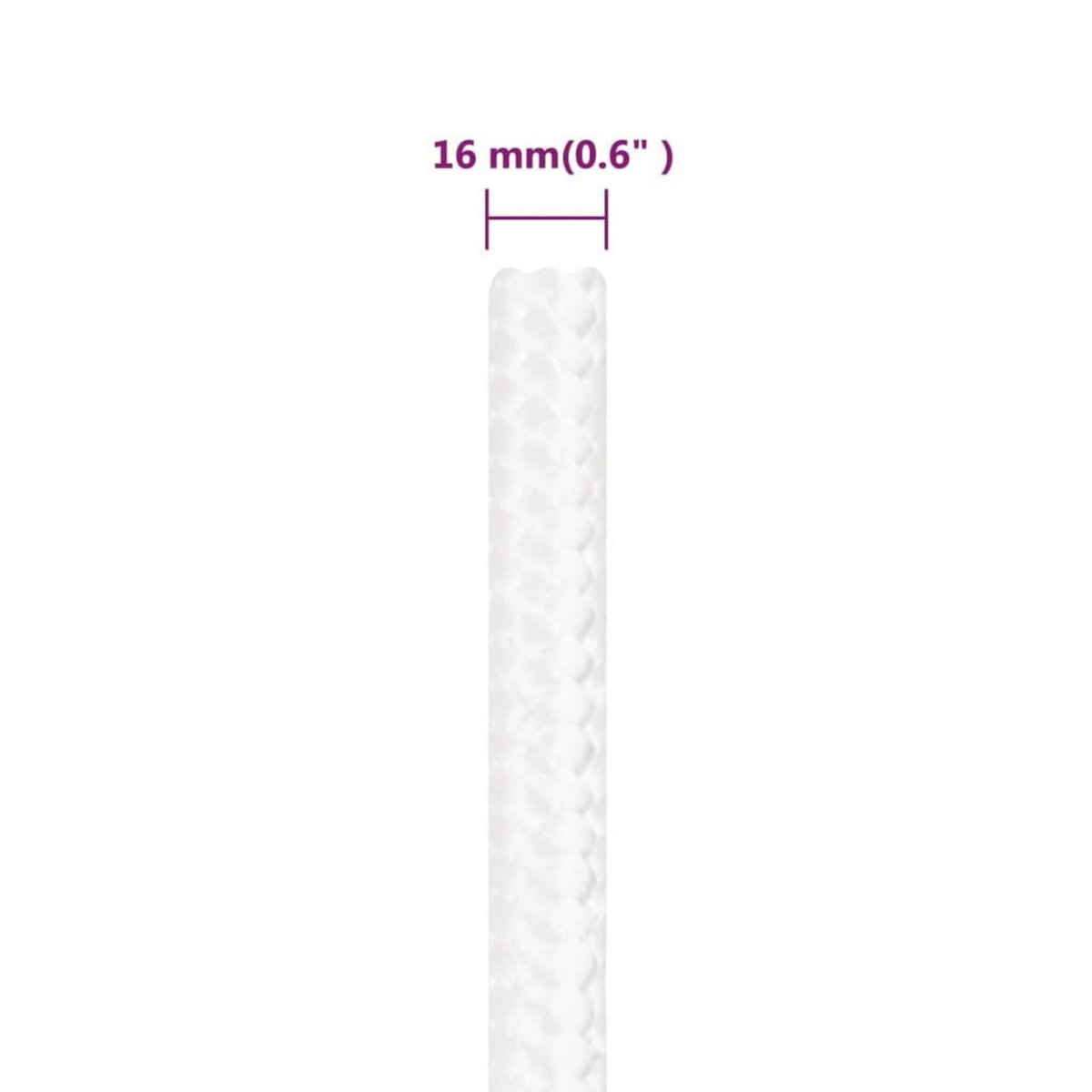 VIDAXL Corde de bateau Blanc complet 16 mm 50 m Polypropylene