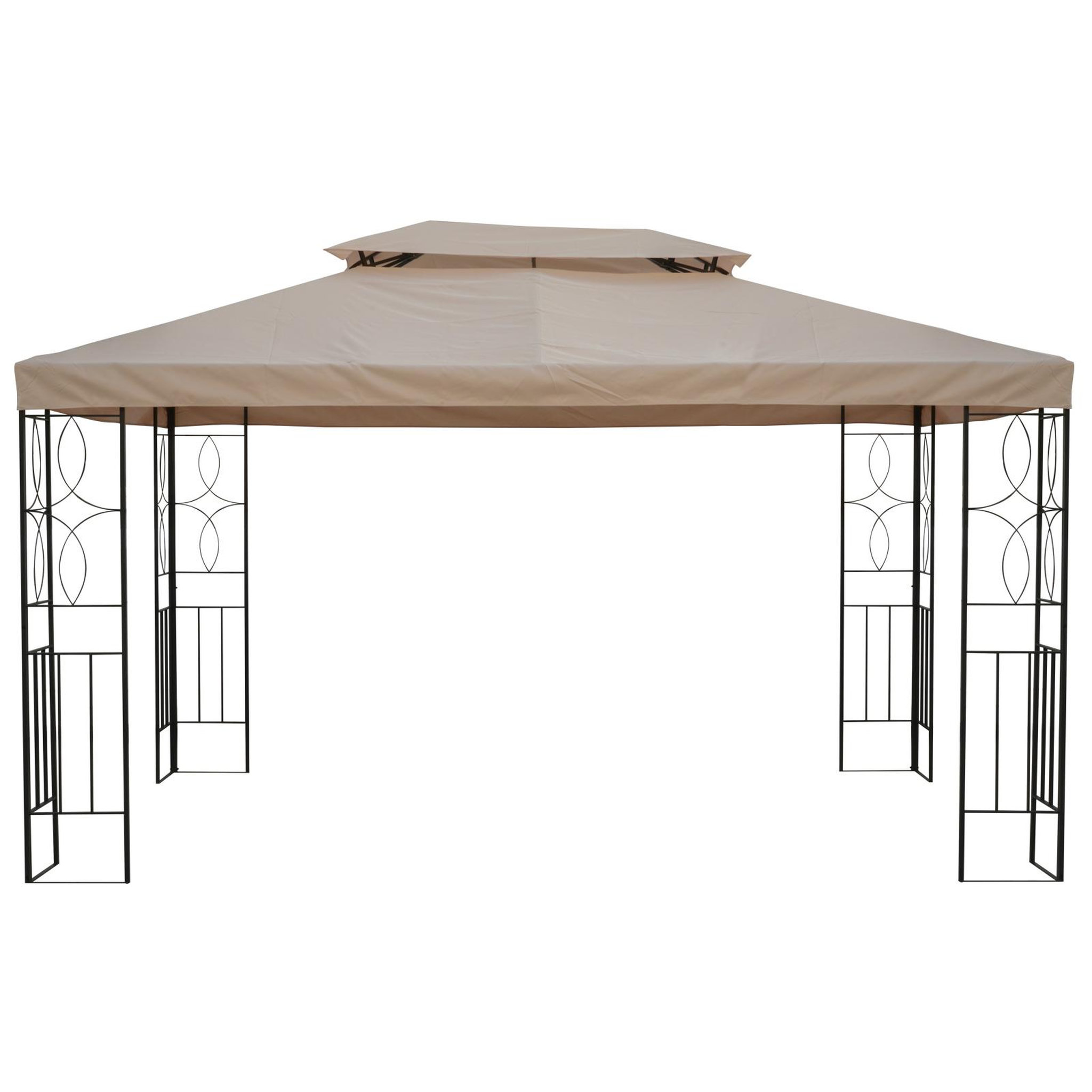 Voir la diapositive 4 : OUTSUNNY Toile de rechange pour pavillon tonnelle tente 3 x 4 m polyester haute densité 180 g/m² beige