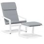 Voir la diapositive 2 : VIDAXL Chaise de relaxation avec repose-pied Gris clair Tissu