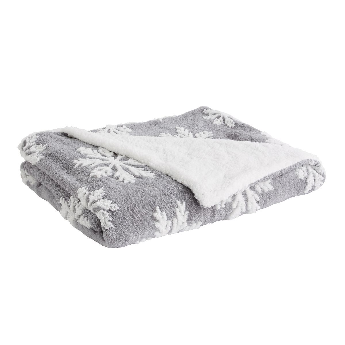 ACTUEL Plaid fantaisie bi-matière en polyester 250g/m² FLOCON 