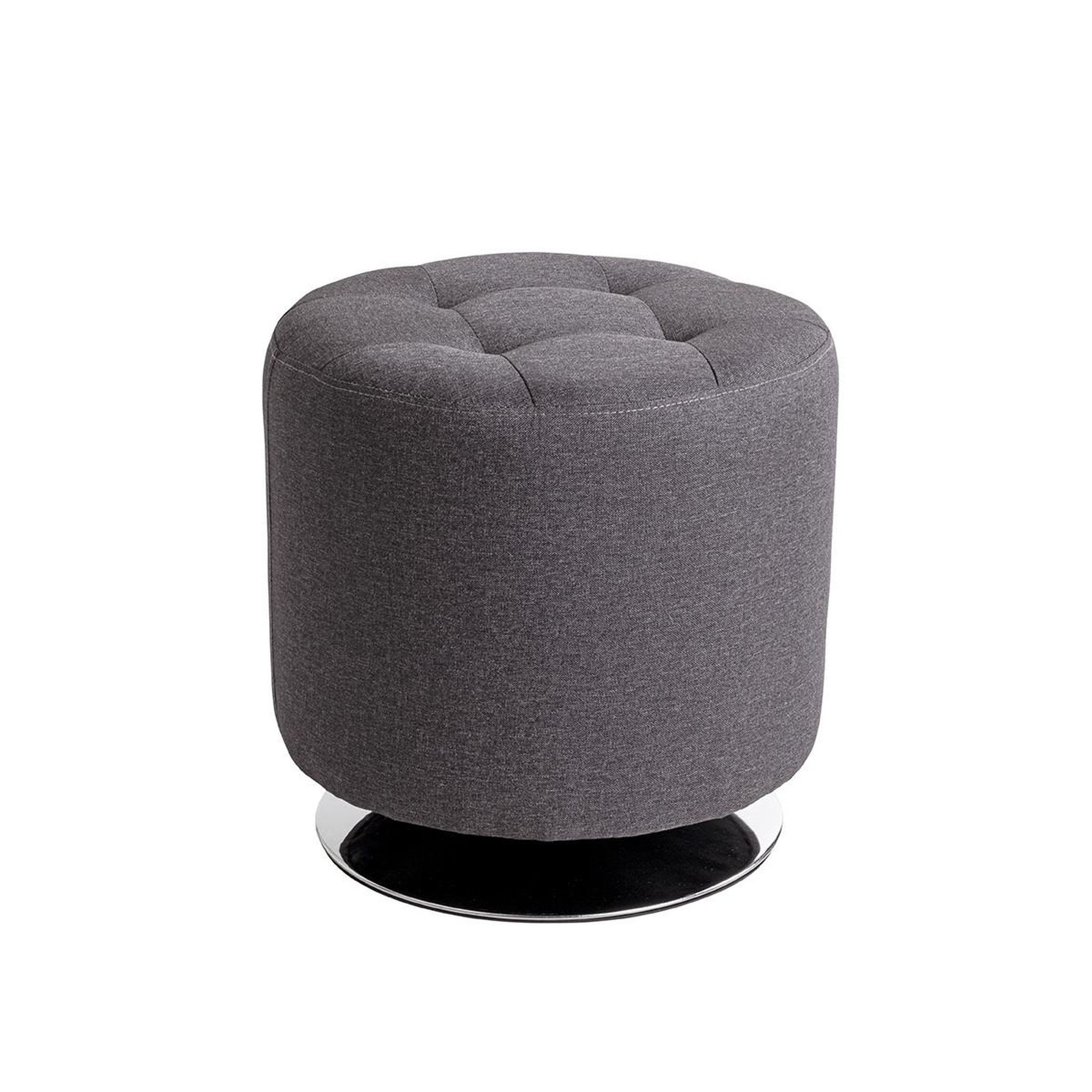 Paris Prix Pouf capitonné rond  beto  44cm anthracite