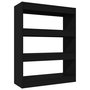 Voir la diapositive 2 : VIDAXL Bibliotheque/Cloison Noir 80x30x103 cm Bois d'ingenierie