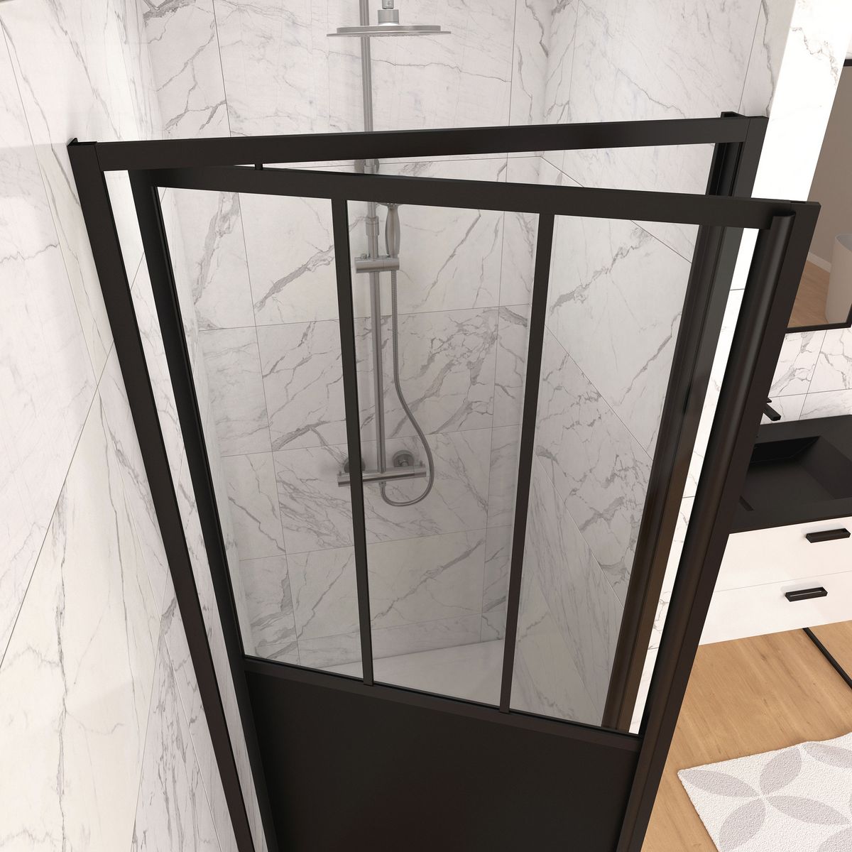 Aurlane Porte de douche FABRIK 90 PIVOTANTE 90 X 200 X 6 cm