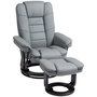 Voir la diapositive 1 : HOMCOM Fauteuil de relaxation inclinable pivotant avec repose-pied PU gris
