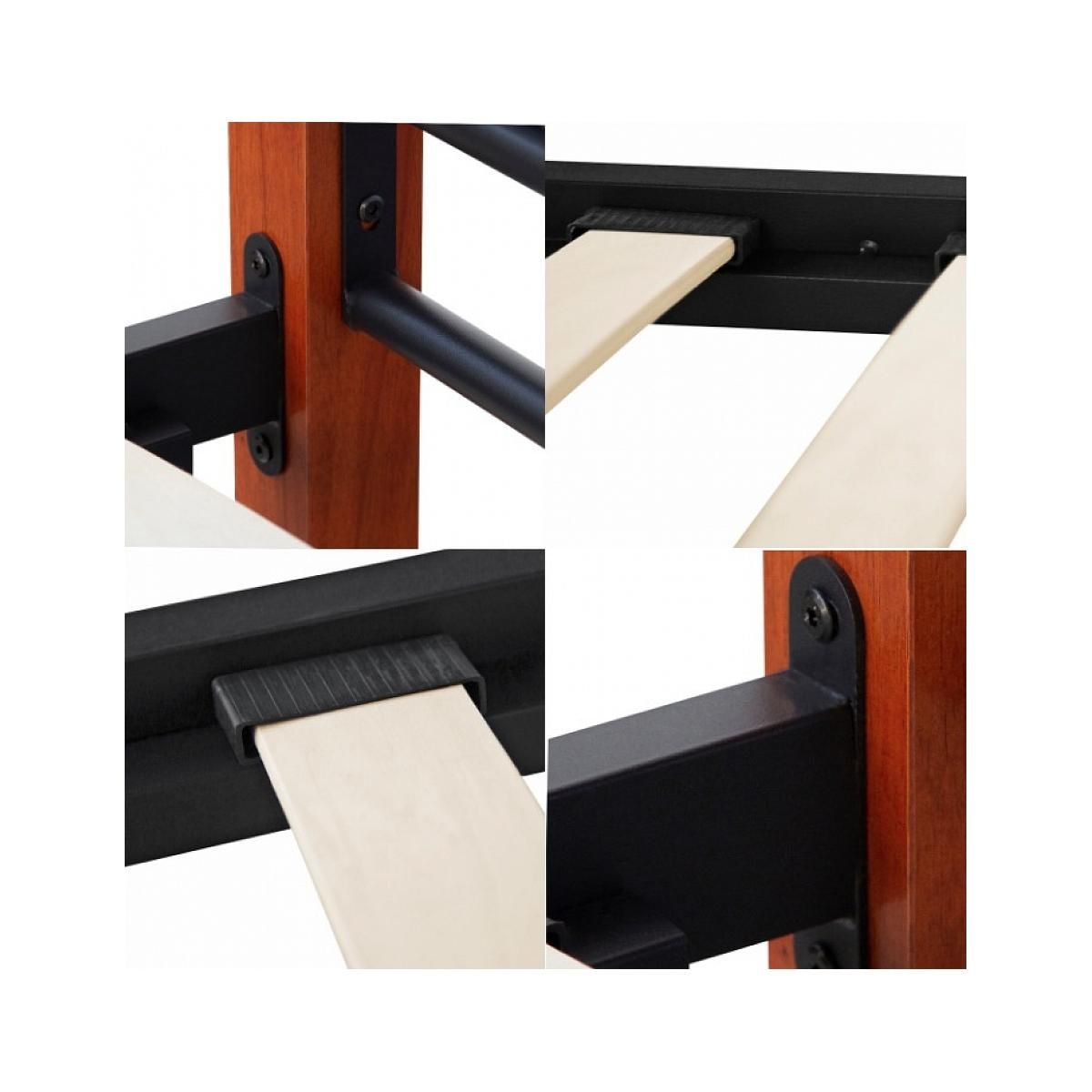 HomeStyle4U Lit simple Metallique 90x200 Noir et sommier a lattes