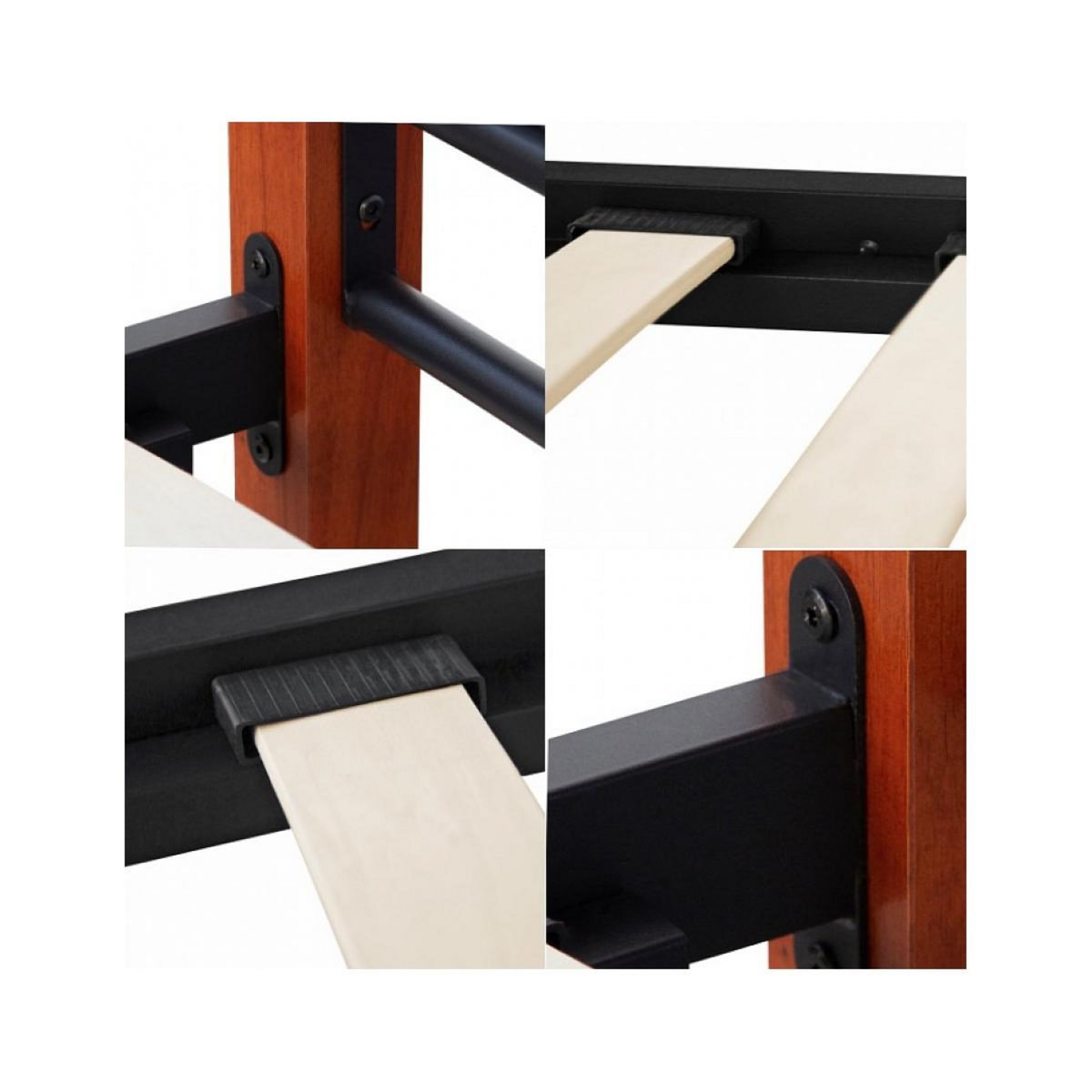 HomeStyle4U Lit simple Metallique 90x200 Noir et sommier a lattes