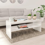 VIDAXL Table basse Blanc brillant 100x40x40 cm Bois d'ingenierie