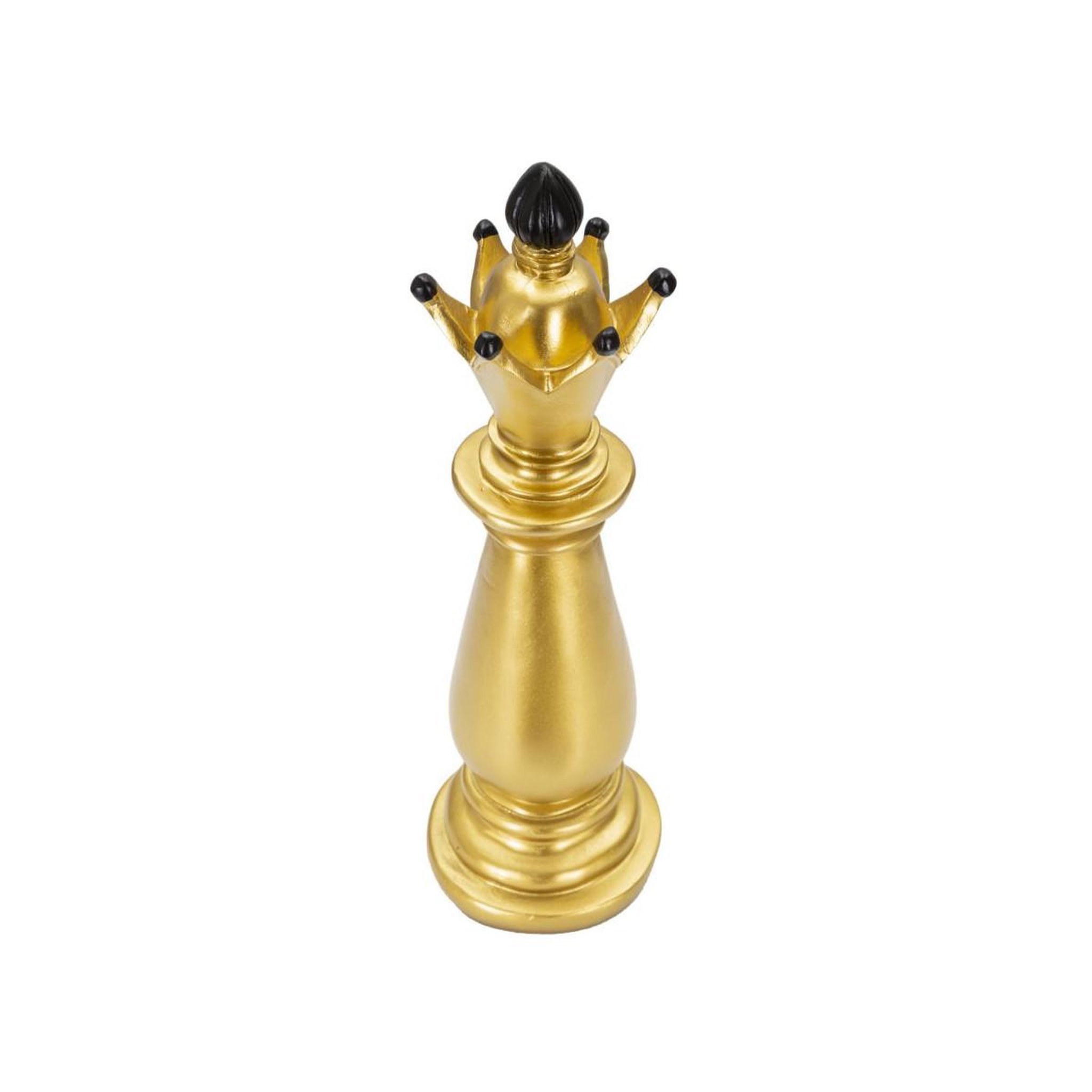 Voir la diapositive 2 : Paris Prix Pièce d'échec déco en résine  fou  38cm or