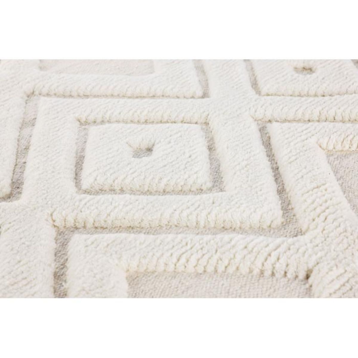 Paris Prix Tapis Déco en Laine  Dahlia  160x230cm Blanc