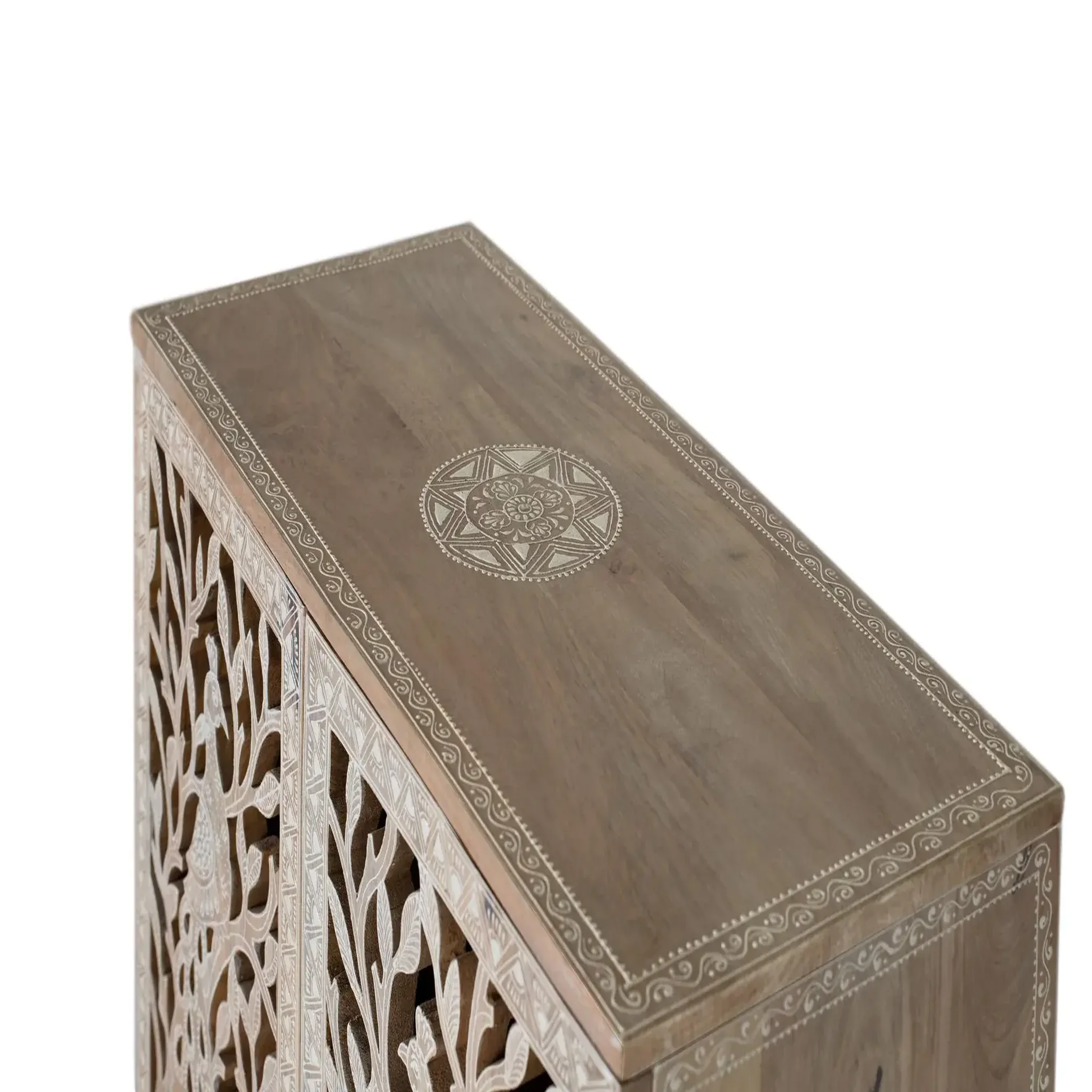 Voir la diapositive 4 : GINER Y COLOMER SL Meuble d'appoint en bois de manguier 66 cm style classique rustique