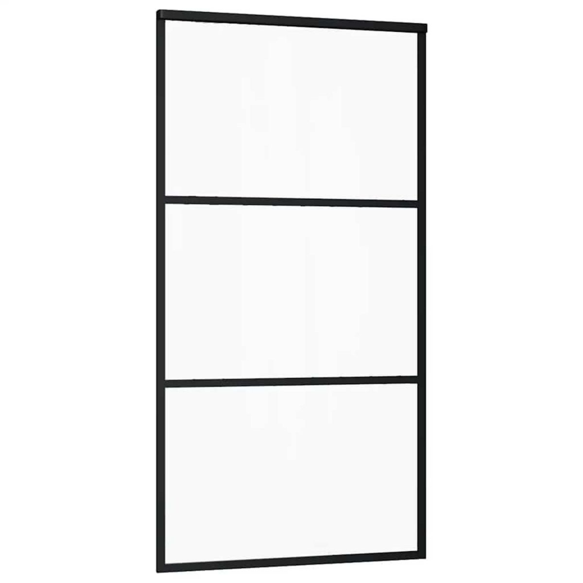 VIDAXL Porte coulissante kit de quincaillerie noir 102x205cm verre ESG