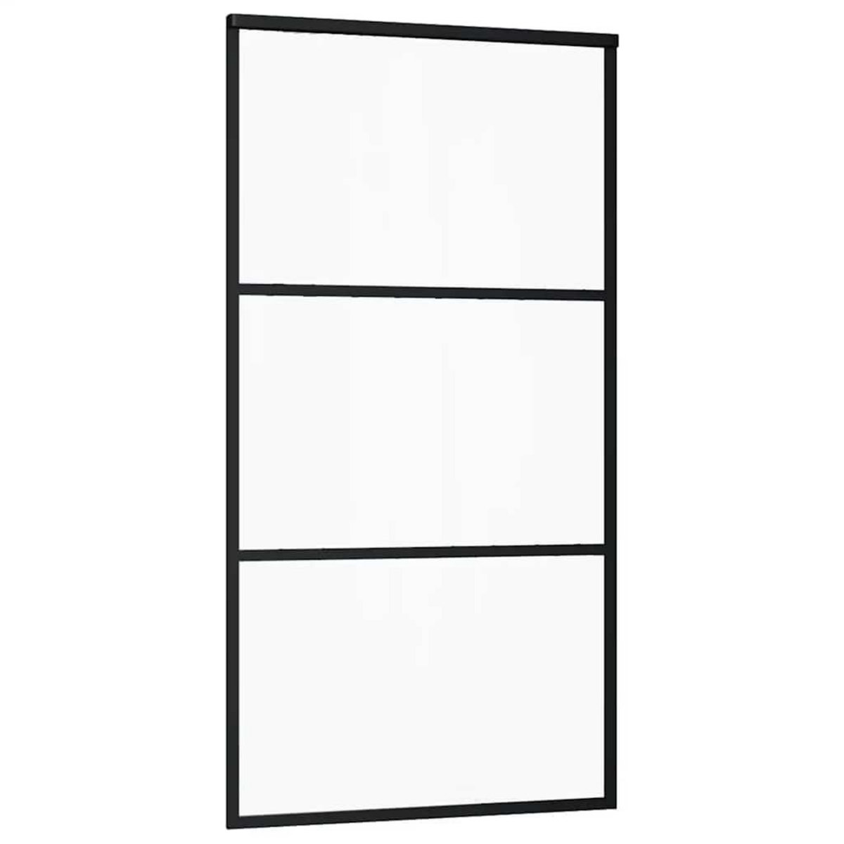 VIDAXL Porte coulissante kit de quincaillerie noir 102x205cm verre ESG