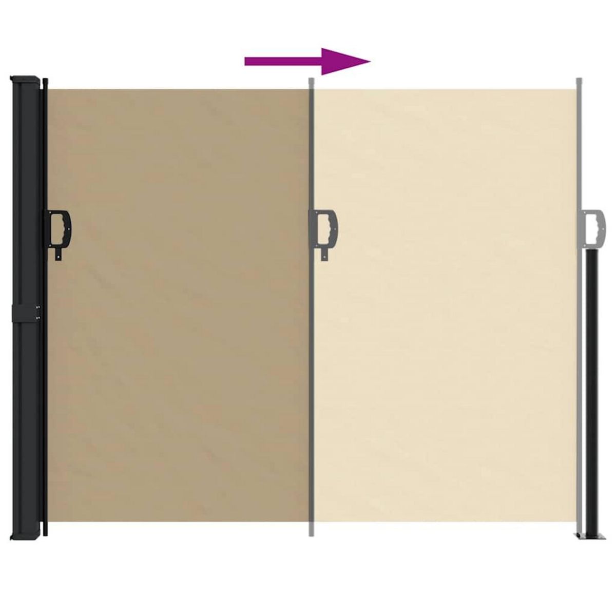 VIDAXL Auvent lateral retractable beige 160x300 cm