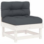 Voir la diapositive 4 : VIDAXL Canapes centraux avec coussins 2 pcs blanc bois de pin massif