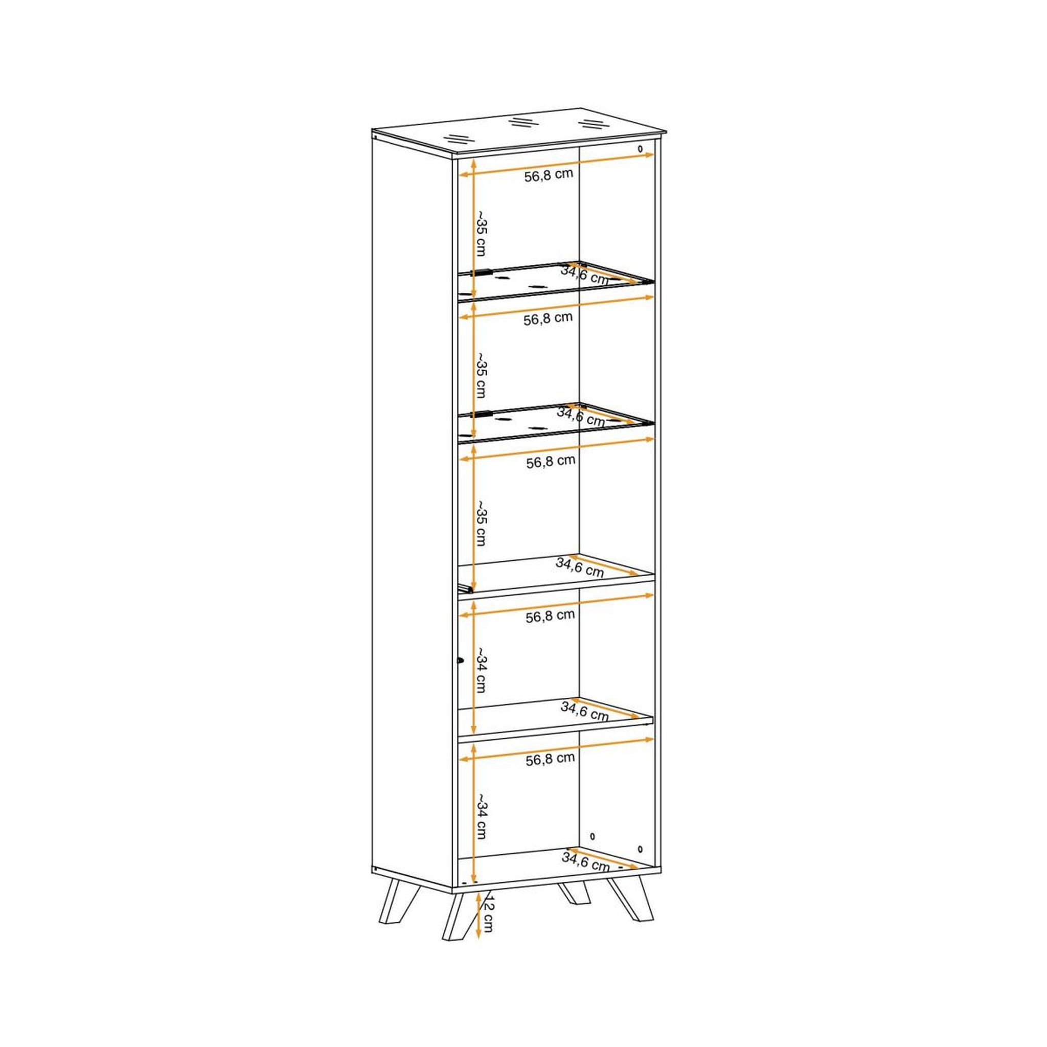 Voir la diapositive 6 : Paris Prix Vitrine led  thin  197cm noir & naturel
